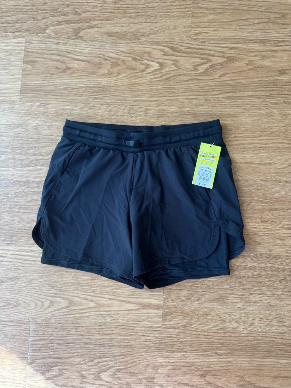 Black Athletic Layered Running Shorts